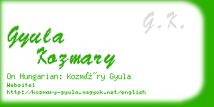 gyula kozmary business card